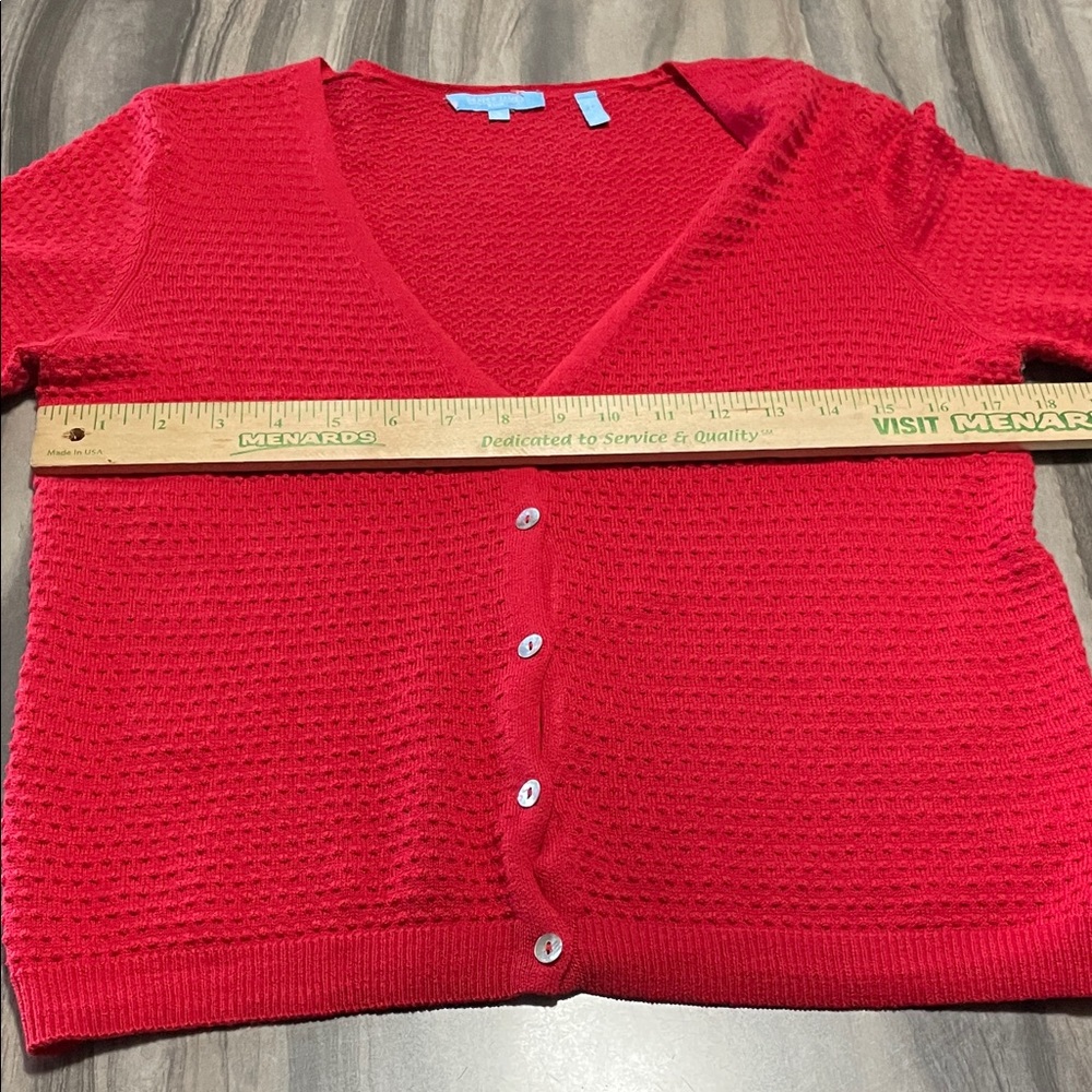 Draper James Red Cardigan Sweater - Picture 4 of 5